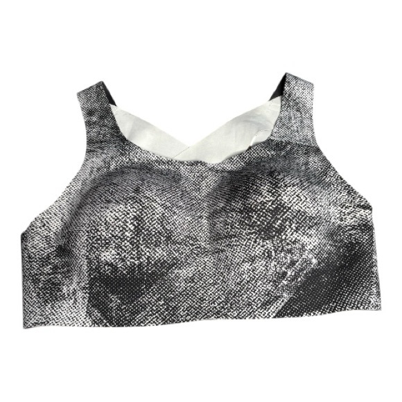 Lululemon Black Gray Criss Cross Back Sports Bra Size 38C - Picture 1 of 6